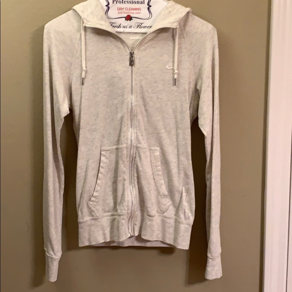 A white/gray sweater